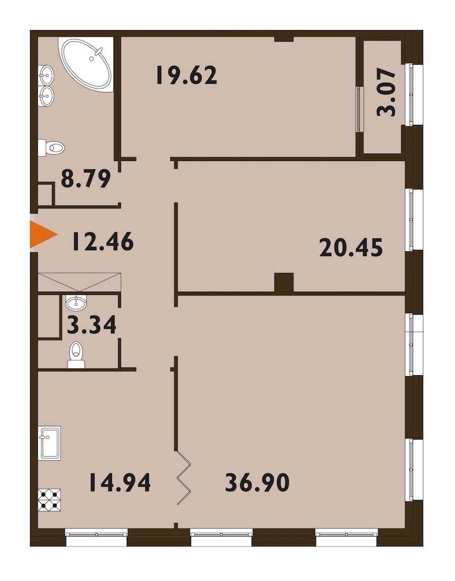 Трехкомнатная квартира в : площадь 118.04 м2 , этаж: 7 – купить в Санкт-Петербурге